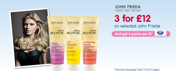3 for �12 on selected John Frieda